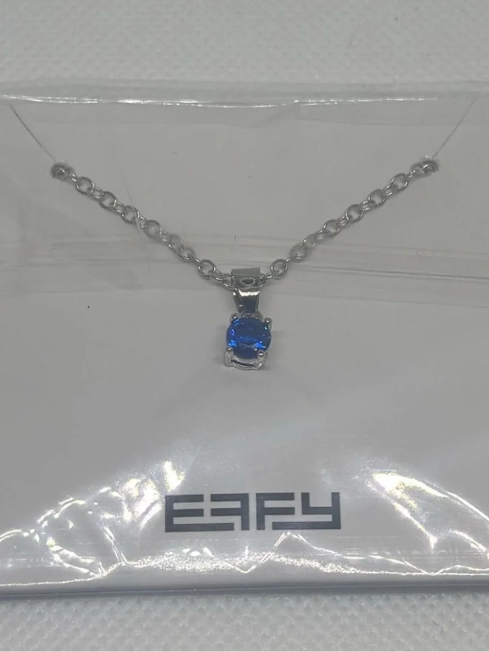 NWT EFFY Silver Blue Gemstone Necklace 18”